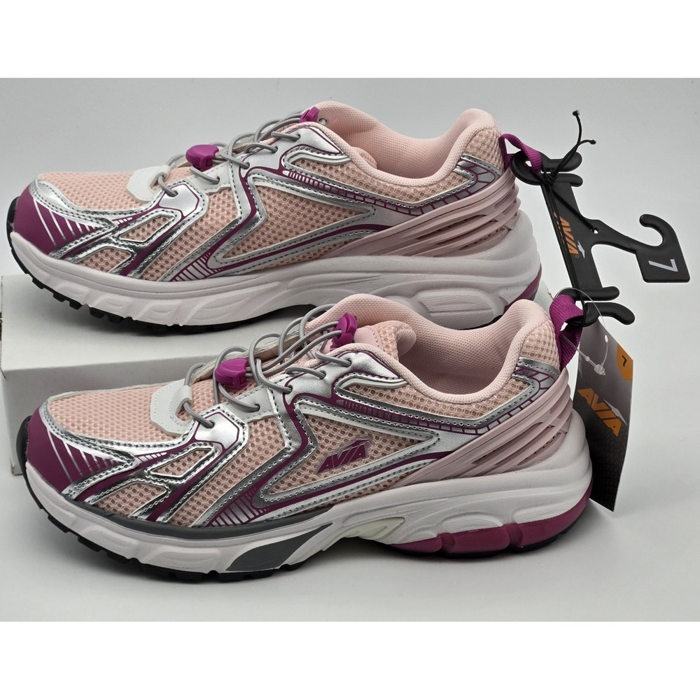 Avia Women WAV Sport Bungee Memory Foam‎ Athletic Shoes Size 7 Sneaker Pink